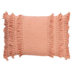 Dutch Decor - FARA - Kussenhoes 40x60 cm - 100% katoen - met franjes - Dusy Pink - roze