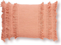 Dutch Decor FARA - Kussenhoes 40x60 cm - 100% katoen - met franjes - Muted Clay - roze - met rits - zonder binnenkussen