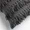 Dutch Decor FARA - Kussenhoes 40x60 cm - 100% katoen - met franjes - Charcoal Gray - antraciet - met rits - zonder binnenkussen