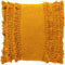 Dutch Decor FARA - Kussenhoes 45x45 cm - 100% katoen - met franjes - Golden Glow - geel - met rits - zonder binnenkussen