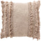 Dutch Decor FARA - Kussenhoes 45x45 cm - 100% katoen - met franjes - Pumice Stone - beige - met rits - zonder binnenkussen