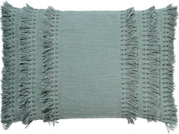 Dutch Decor FARA - Sierkussen 40x60 cm - 100% katoen - met franjes - Jadeite - lichtgroen - Inclusief binnenkussen