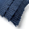 Dutch Decor FARA - Sierkussen 40x60 cm - 100% katoen - met franjes - Insignia Blue - donkerblauw - Inclusief binnenkussen