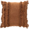 Dutch Decor FARA - Sierkussen 45x45 cm - 100% katoen - met franjes - Tobacco Brown - bruin - Inclusief binnenkussen
