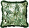 Dutch Decor FAUNA - Kussenhoes velvet 45x45 cm - Chive - groen - botanisch - franjes - met rits - zonder binnenkussen