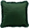 Dutch Decor FAUNA - Sierkussen velvet 45x45 cm - botanische print - franjes - Chive - groen - Inclusief binnenkussen