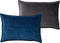 Dutch Decor FAY - Sierkussen 40x60 cm - velvet met 2 kleuren - Insignia Blue + Charcoal Gray - blauw en antraciet - Inclusief binnenkussen