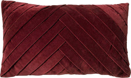 Dutch Decor FEMM – Kussenhoes 30x50 cm - velvet - effen kleur - Merlot - rood - met rits - zonder binnenkussen