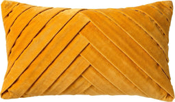 Dutch Decor FEMM – Sierkussen 30x50 cm - velvet - effen kleur - Golden Glow - geel - Inclusief binnenkussen