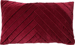 Dutch Decor FEMM – Sierkussen 30x50 cm - velvet - effen kleur - Merlot - rood - Inclusief binnenkussen
