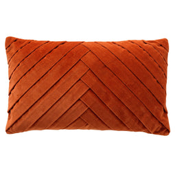 Dutch Decor - FEMM – Sierkussen 30x50 cm - velvet - effen kleur - Potters Clay - oranje