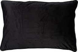 Dutch Decor FINN - Kussenhoes 40x60 cm - velvet - effen kleur - Raven - zwart - met rits - zonder binnenkussen