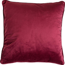 Dutch Decor FINN - Kussenhoes 45x45 cm - velvet - effen kleur - Red Plum - donkerroze - met rits - zonder binnenkussen