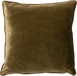 Dutch Decor FINN - Kussenhoes 45x45 cm - velvet - effen kleur - Military Olive - groen - met rits - zonder binnenkussen