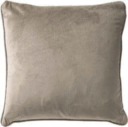 Dutch Decor FINN - Kussenhoes 60x60 cm - velvet - effen kleur - Driftwood - taupe - met rits - zonder binnenkussen