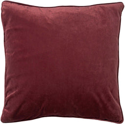 Dutch Decor FINN - Sierkussen 45x45 cm - velvet - effen kleur - Merlot - rood - Inclusief binnenkussen