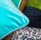 Dutch Decor FINN - Sierkussen 45x45 cm - velvet - effen kleur - met glitterbies - Antiqua Sand - blauw - Inclusief binnenkussen