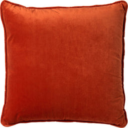 Dutch Decor FINN - Sierkussen 45x45 cm - velvet - effen kleur - Potters Clay - oranje - Inclusief binnenkussen