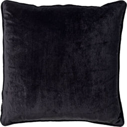 Dutch Decor FINN - Sierkussen 60x60 cm - velvet - effen kleur - Raven - zwart - Inclusief binnenkussen