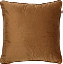 Dutch Decor FINN - Sierkussen 60x60 cm - velvet - effen kleur - Tobacco Brown - bruin - Inclusief binnenkussen