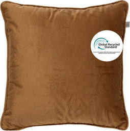 Dutch Decor FINNA - Kussenhoes 45x45 cm 100% gerecycled polyester - Eco Line collectie - Tobacco Brown - bruin - met rits - zonder binnenkussen
