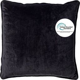 Dutch Decor FINNA - Kussenhoes 45x45 cm 100% gerecycled polyester - Eco Line collectie - Raven - zwart - met rits - zonder binnenkussen