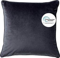 Dutch Decor FINNA - Kussenhoes 45x45 cm 100% gerecycled polyester - Eco Line collectie - Charcoal Gray - antraciet - met rits - zonder binnenkussen