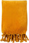 Dutch Decor - FLORIJN - Plaid 150 x200 cm - grote flannel fleece plaid met flosjes - Golden Glow - geel