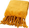 Dutch Decor - FLORIJN - Plaid 150 x200 cm - grote flannel fleece plaid met flosjes - Golden Glow - geel