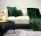 Dutch Decor - FLORIJN - Plaid 150 x200 cm - grote flannel fleece plaid met flosjes - Mountain View - donkergroen