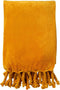 Dutch Decor - FLORIJN - Plaid 150 x200 cm - grote flannel fleece plaid met flosjes - Golden Glow - geel