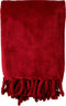 Dutch Decor - FLORIJN - Plaid 150 x200 cm - grote fleece plaid met flosjes - Chili Pepper - rood - Kerst Cadeautip!