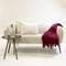 Dutch Decor - FLORIJN - Plaid 150 x200 cm - grote fleece plaid met flosjes - Red Plum - donkerroze