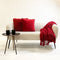 Dutch Decor - FLORIJN - Plaid 150 x200 cm - grote fleece plaid met flosjes - Chili Pepper - rood - Kerst Cadeautip!