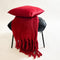 Dutch Decor - FLORIJN - Plaid 150 x200 cm - grote fleece plaid met flosjes - Chili Pepper - rood - Kerst Cadeautip!