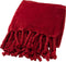 Dutch Decor - FLORIJN - Plaid 150 x200 cm - grote fleece plaid met flosjes - Chili Pepper - rood - Kerst Cadeautip!