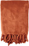 Dutch Decor - FLORIJN - Plaid 150x200 cm - grote fleece plaid met flosjes - Potters Clay - oranje terra