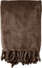 Dutch Decor - FLORIJN - Plaid 150x200 cm - grote fleece plaid met flosjes - Chocolate Martini - donkerbruin
