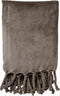 Dutch Decor - FLORIJN - Plaid 150x200 cm - grote fleece plaid met flosjes - Driftwood - taupe