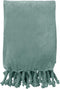 Dutch Decor - FLORIJN - Plaid 150x200 cm - grote fleece plaid met flosjes - Jadeite - lichtgroen