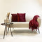 Dutch Decor - FLORIJN - Plaid 150x200 cm - grote fleece plaid met flosjes - Merlot - bordeaux rood