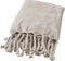 Dutch Decor - FLORIJN - Plaid 150x200 cm - grote fleece plaid met flosjes - Pumice Stone - beige