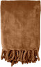 Dutch Decor - FLORIJN - Plaid 150x200 cm - grote fleece plaid met flosjes - Tobacco Brown - bruin