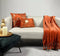 Dutch Decor - FLORIJN - Plaid 150x200 cm - grote fleece plaid met flosjes - Potters Clay - oranje terra