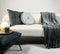 Dutch Decor - FLORIJN - Plaid 150x200 cm - grote fleece plaid met flosjes - Charcoal Gray - antraciet