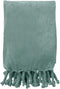 Dutch Decor - FLORIJN - Plaid 150x200 cm - grote fleece plaid met flosjes - Jadeite - lichtgroen