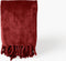 Dutch Decor - FLORIJN - Plaid 150x200 cm - grote fleece plaid met flosjes - Merlot - bordeaux rood