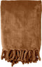 Dutch Decor - FLORIJN - Plaid 150x200 cm - grote fleece plaid met flosjes - Tobacco Brown - bruin