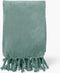 Dutch Decor - FLORIJN - Plaid 150x200 cm - grote fleece plaid met flosjes - Jadeite - lichtgroen