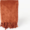 Dutch Decor - FLORIJN - Plaid 150x200 cm - grote fleece plaid met flosjes - Potters Clay - oranje terra